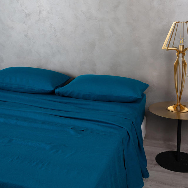 completo letto pavone lino premium