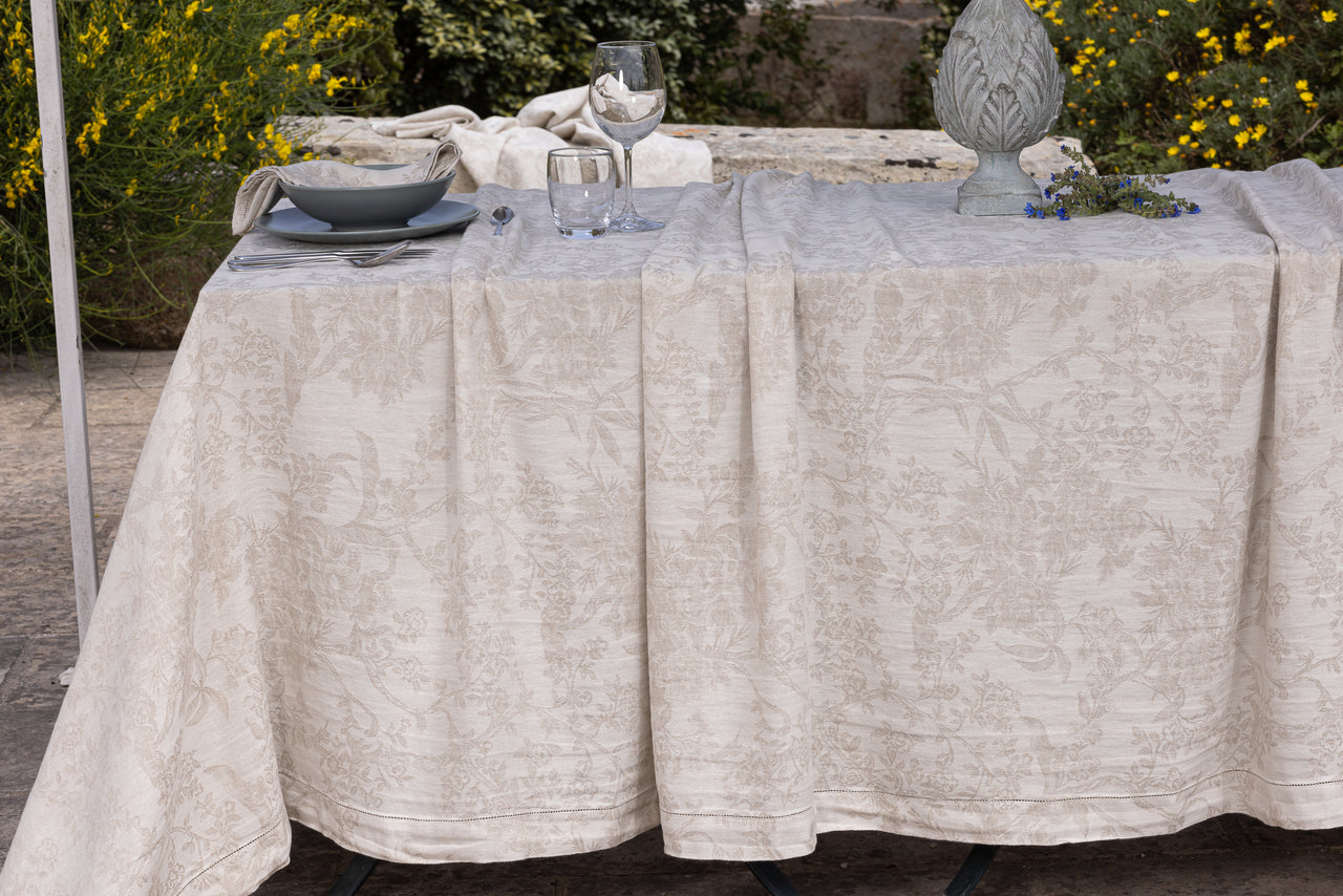 Tovaglia Elba jacquard in lino e cotone