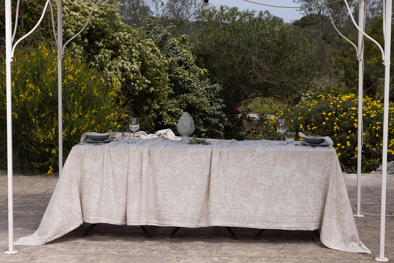 Tovaglia Elba jacquard in lino e cotone