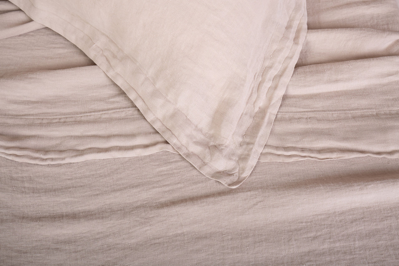 Completo letto Lino Lux in lino stone washed