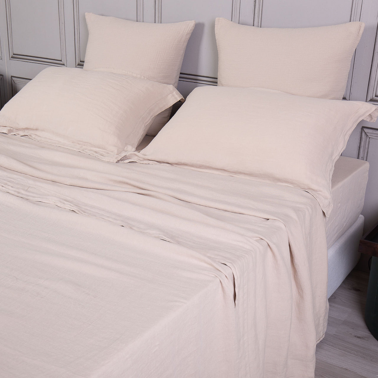 Completo letto Lino Lux in lino stone washed