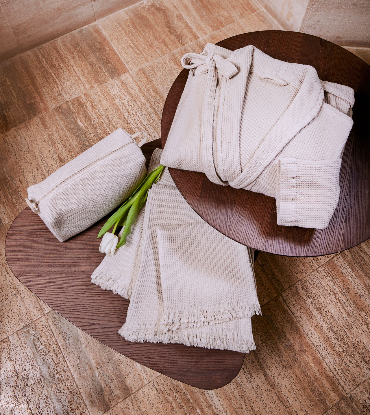 Beauty Case Suite in cotone a nido d’ape