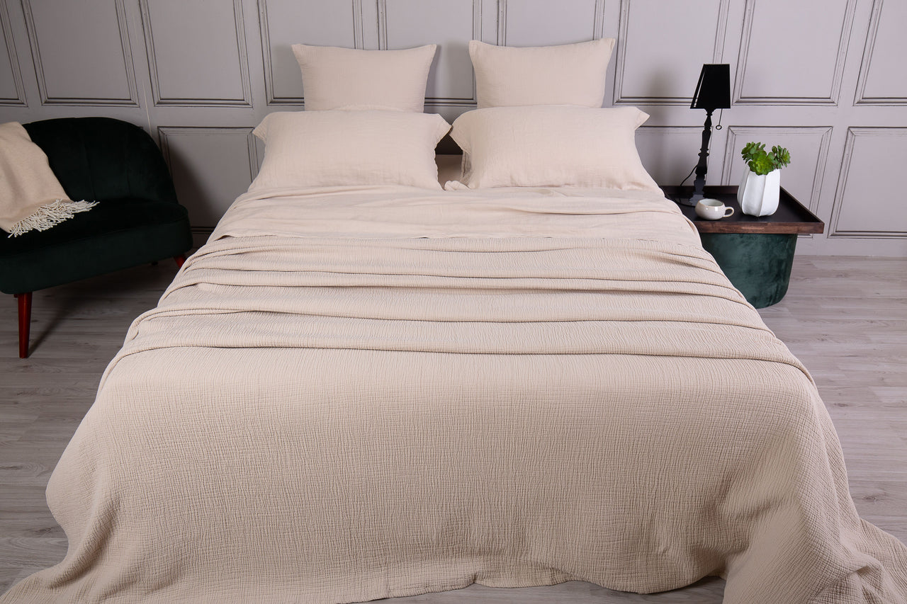 Copriletto Capri in doppia garza stone washed