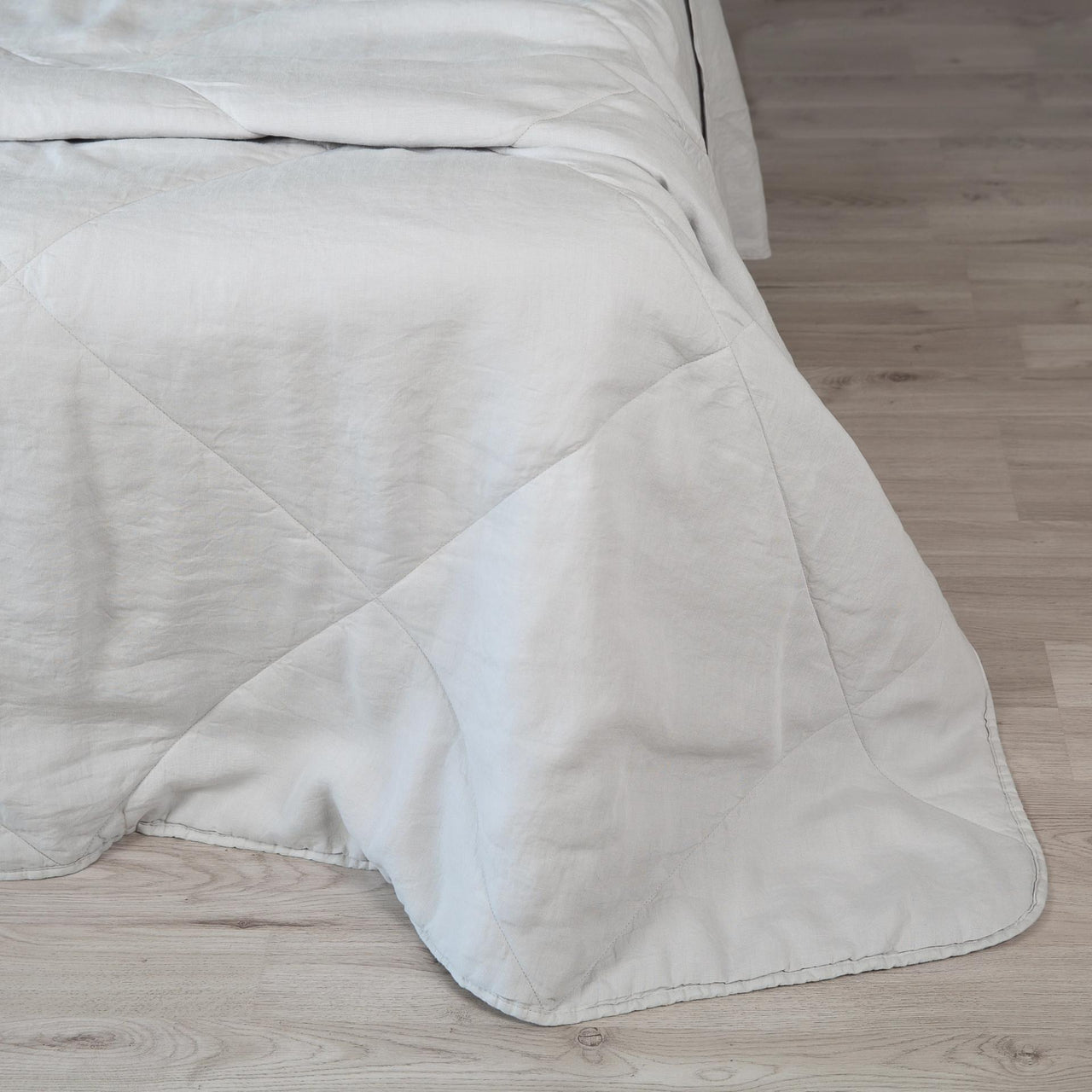 trapuntino lino premium grigio dettaglio