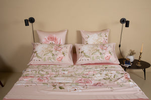 Completo Letto Matrimoniale Bloom in raso di cotone
