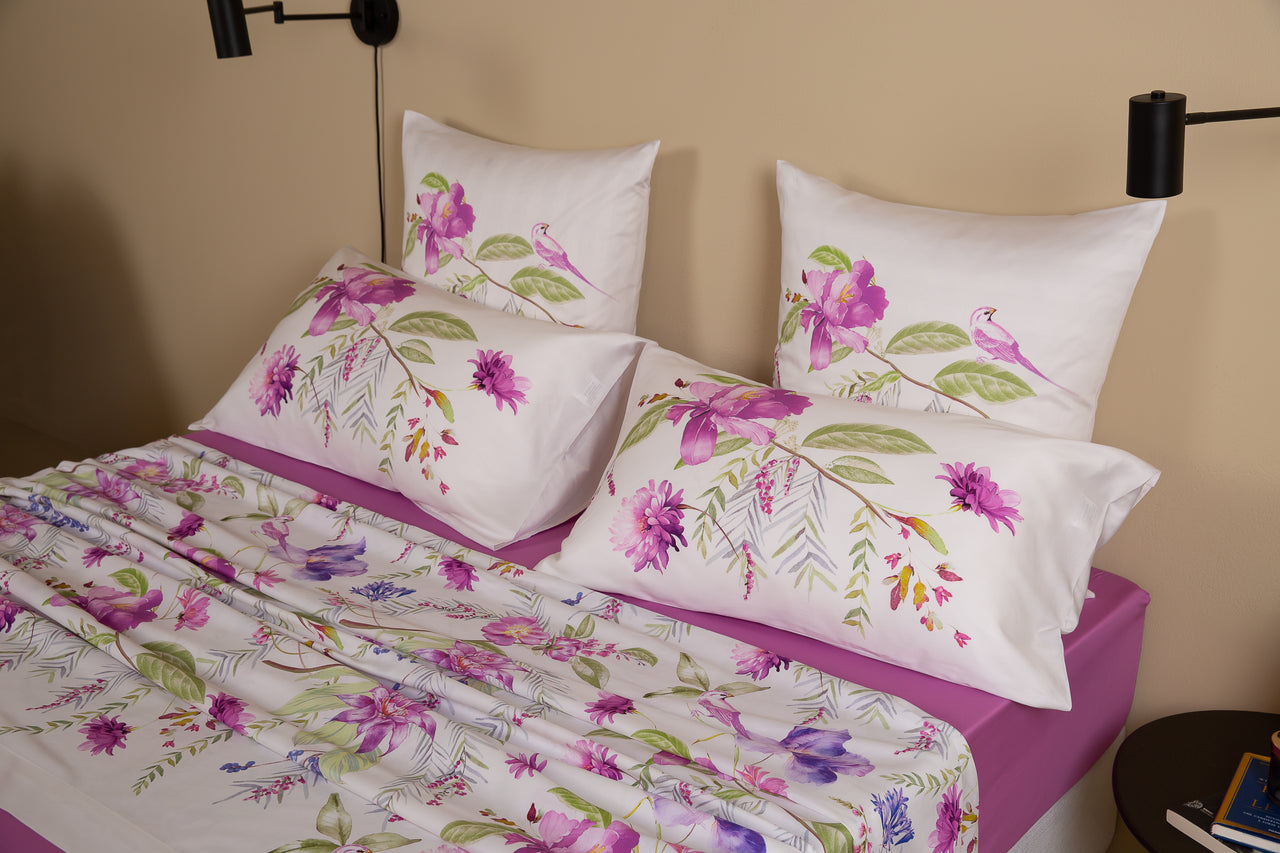 Completo Letto Matrimoniale Bloom in raso di cotone