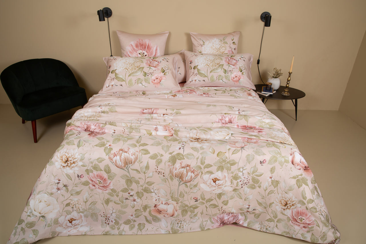 Parure Copripiumino Matrimoniale Bloom in raso di cotone