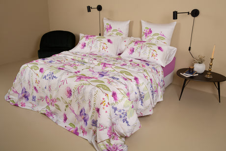 Parure Copripiumino Matrimoniale Bloom in raso di cotone