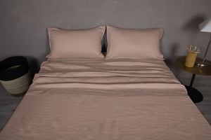 Completo Letto matrimoniale Lino Elegance in raso di lino