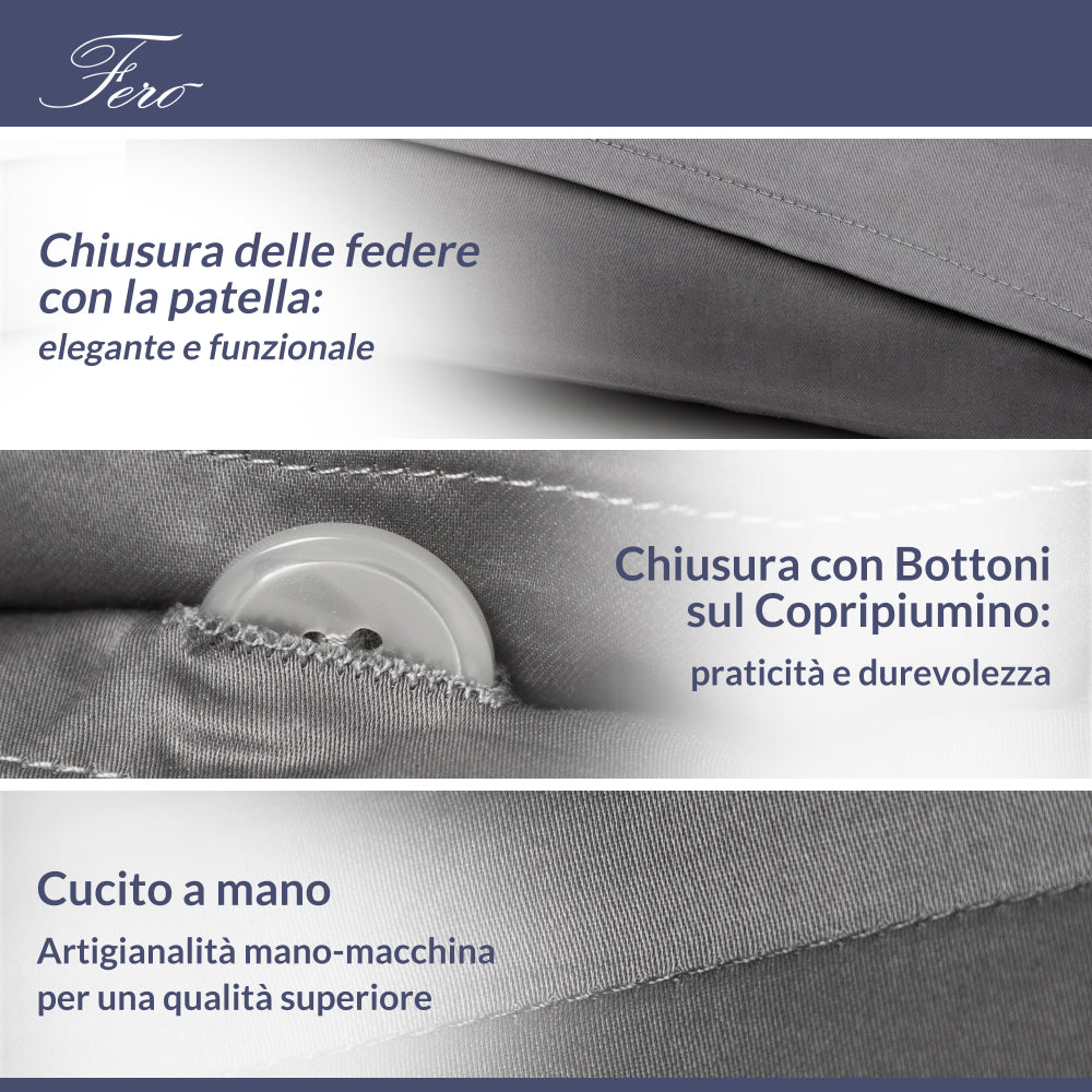 Parure Copripiumino Essentials in Cotone Mako Satin