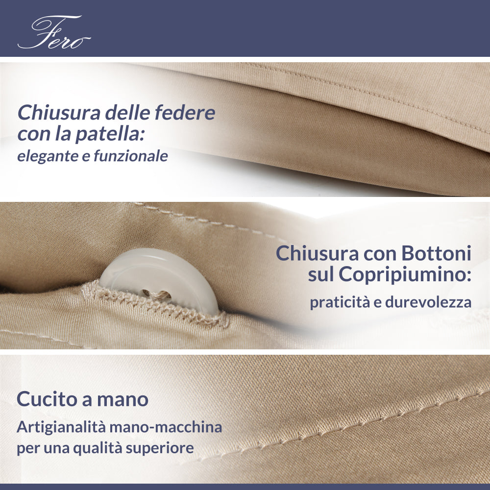 Parure Copripiumino Essentials in Cotone Mako Satin