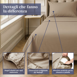 Completo Letto Essentials in Cotone Mako Satin