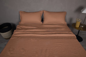 Completo Letto matrimoniale Lino Elegance in raso di lino