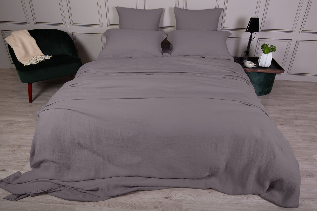 Parure copripiumino Lino Lux in lino stone washed