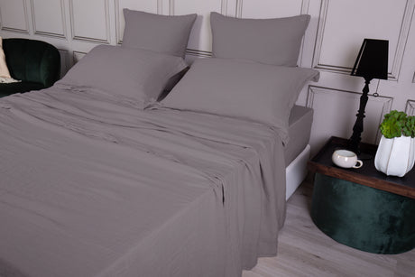 Completo letto Lino Lux in lino stone washed